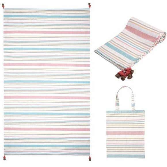 Turkish Cotton Beach Towel - XL Oversized Beach Blanket with Matching Beach Bag - Picture 1 of 10